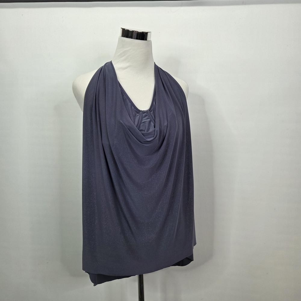 Magicsuit Swim Top Womens 14 Blue Halter Underwire Draped Tankini Solid